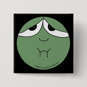 Sick Face 2 Inch Square Button