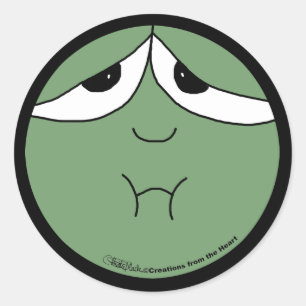 Sick Face Classic Round Sticker