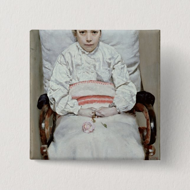 Sick Girl 2 Inch Square Button (Front)