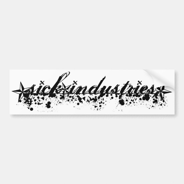 sick industries logo. bumper sticker (Front)