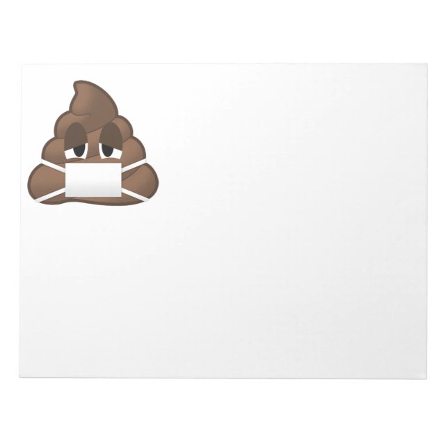 Sick Mask Poop Emoji Notepad (Front)
