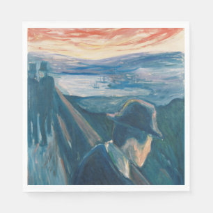 Sick Mood at Sunset, Despair (by Edvard Munch) Napkin