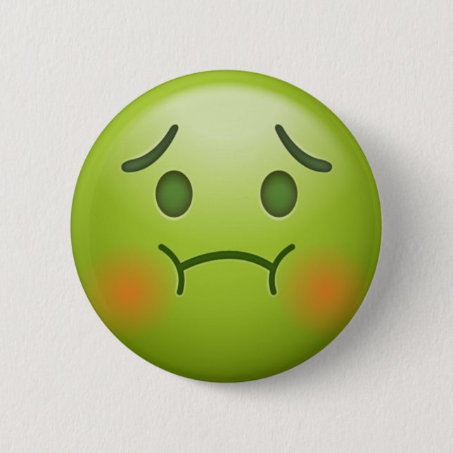 Sick note Emoji Face 2 Inch Round Button (Front)