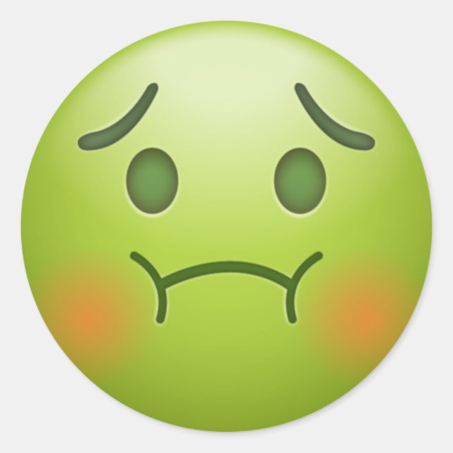 Sick note Emoji Face Classic Round Sticker (Front)