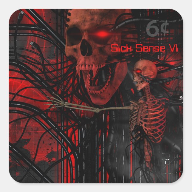 Sick Sense Cyber Vampire Square Sticker (Front)