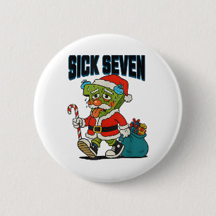 Sick Seven 67 Costume Funny Christmas Santa Men Ki 2 Inch Round Button