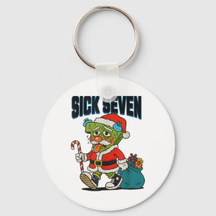 Sick Seven 67 Costume Funny Christmas Santa Men Ki Keychain