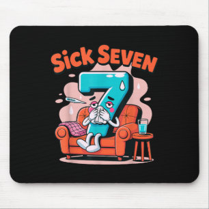 Sick Seven 67 Funny Wordplay Costume Math Joke Hum Mouse Pad