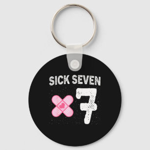 Sick Seven 67 Halloween Costume Fun Wordplay Desig Keychain