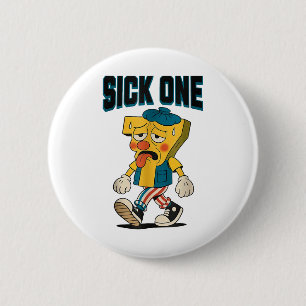 Sick Seven 67 Halloween Costume Fun Wordplay Girls 2 Inch Round Button