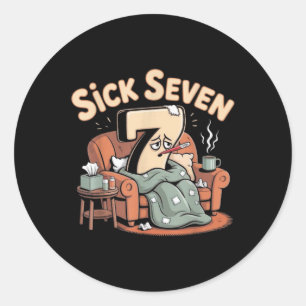 Sick Seven 67 Halloween Six Seven Costume Fun Word Classic Round Sticker