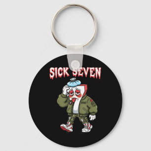 Sick Seven 67 Meme Funny Gen Alpha Slang Brainrot Keychain