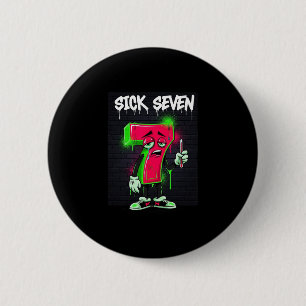 Sick Seven 67 Meme Halloween Costume Fun Retro Hum 2 Inch Round Button