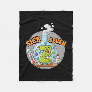 Sick Seven Funny Meme 67 Six Seven Wordplay Humor  Fleece Blanket