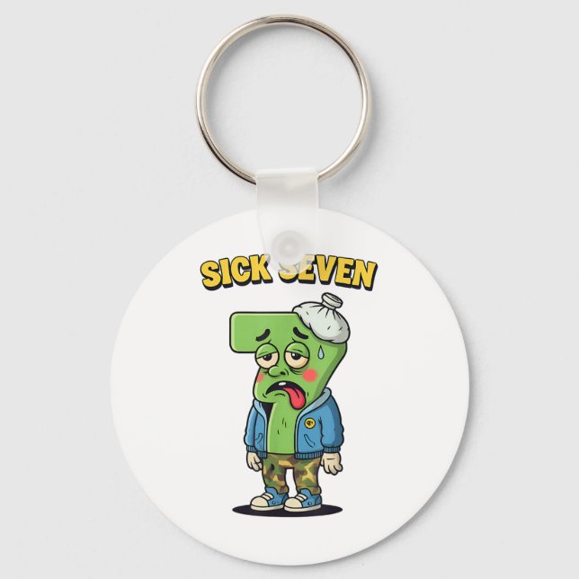Sick Seven Funny Meme Trending 6 7 Halloween Costu Keychain (Front)
