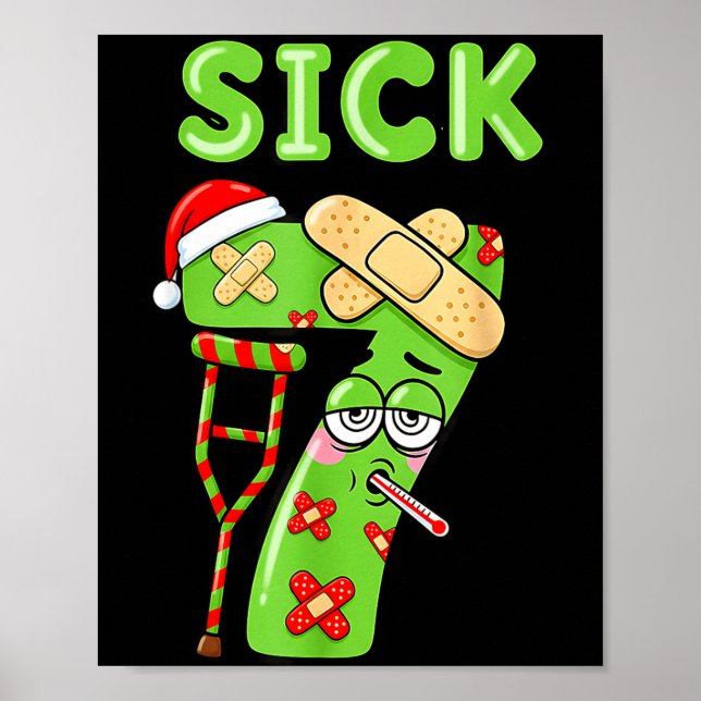 Sick Seven Meme 67 Number Santa Hat Christmas Men  Poster (Front)