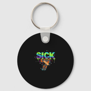Sick Seven Meme Graffiti Drip Fun Wordplay  Keychain