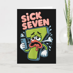 Sick Seven Meme Shirt Six Seven Funny Wordplay  Card