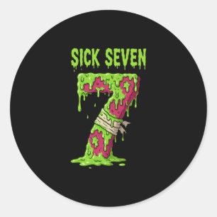 Sick Seven Meme Shirt Six Seven Funny Wordplay Dri Classic Round Sticker
