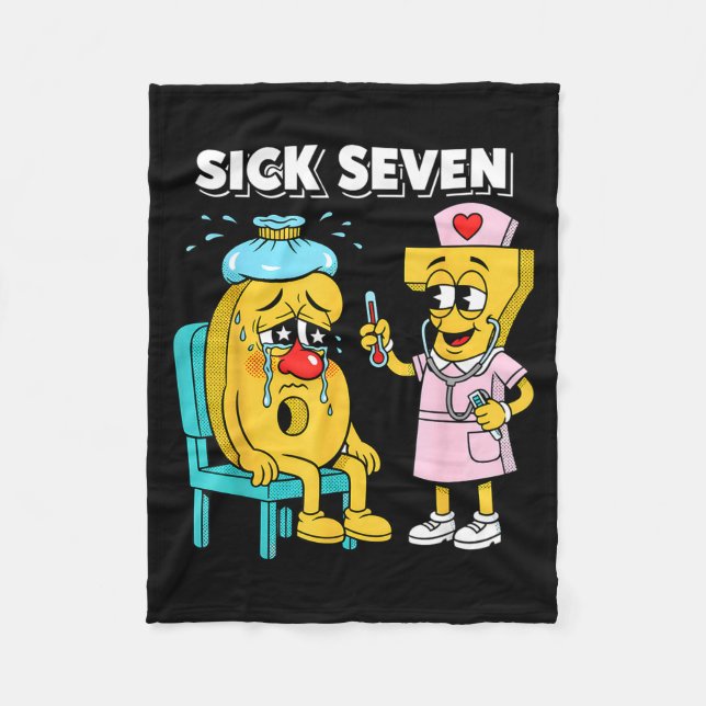 Sick Seven Meme Six Seven Sick 7 Funny Nurse Women Fleece Blanket (Front)