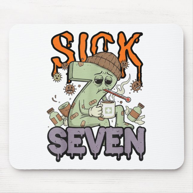 Sick Seven Meme Tee 67 Six Seven Funny Wordplay Ha Mouse Pad (Front)