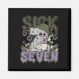 Sick Seven Meme Tee 67 Six Seven Funny Wordplay Magnet