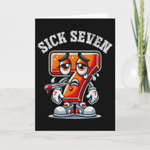 Sick Seven Meme Tee Six Seven Fun Wordplay _1  Card