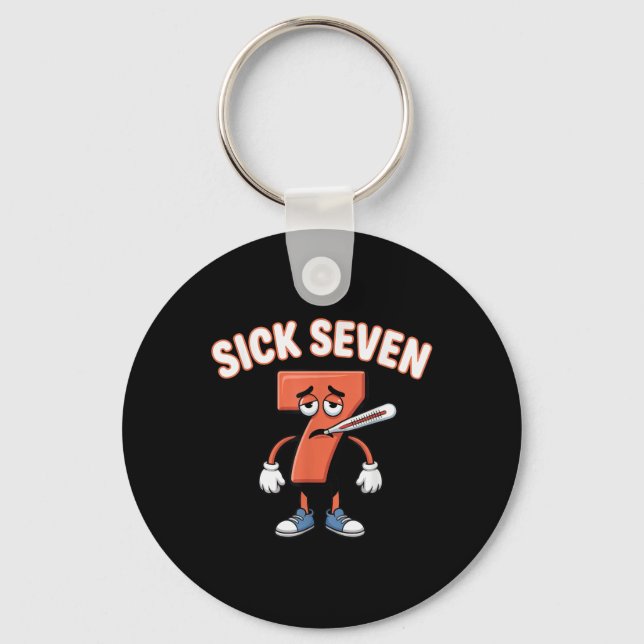 Sick Seven Meme Tee Six Seven Fun Wordplay _3  Keychain (Front)