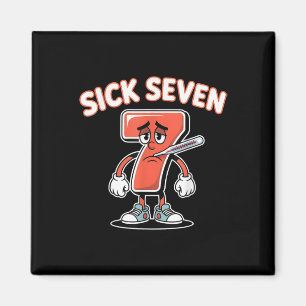 Sick Seven Meme Tee Six Seven Fun Wordplay _5 Magnet