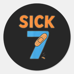 Sick Seven Meme Tee Six Seven Fun Wordplay Classic Round Sticker