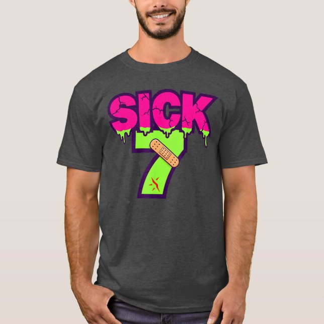 Sick Seven Meme Tee Six Seven Fun Wordplay Drip (Front)