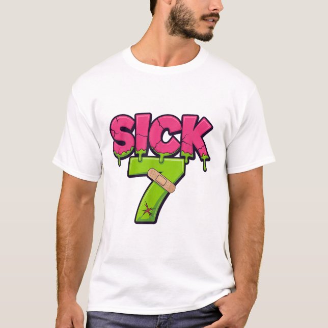 Sick Seven Meme Tee Six Seven Fun Wordplay Drip _2 (Front)