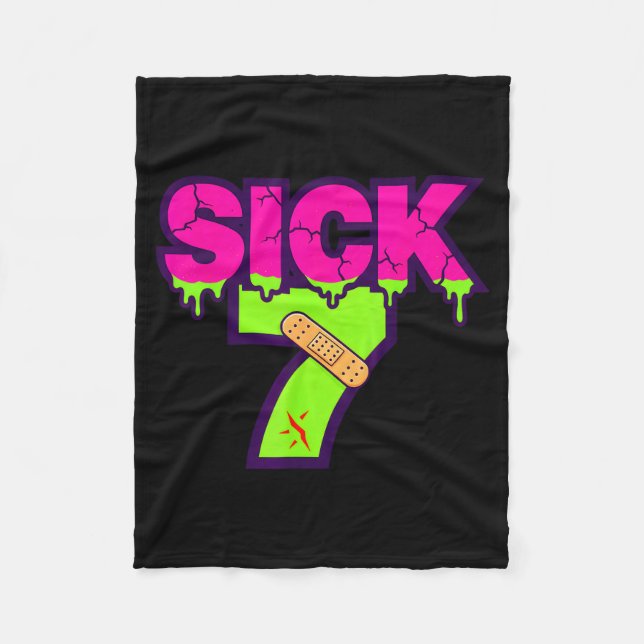 Sick Seven Meme Tee Six Seven Fun Wordplay Drip  Fleece Blanket (Front)