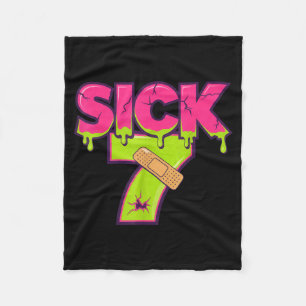 Sick Seven Meme Tee Six Seven Fun Wordplay Drip  Fleece Blanket