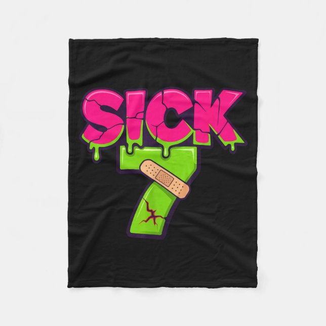 Sick Seven Meme Tee Six Seven Fun Wordplay Drip  Fleece Blanket (Front)