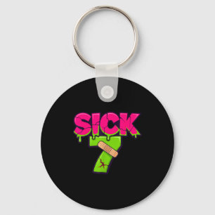 Sick Seven Meme Tee Six Seven Fun Wordplay Drip Keychain