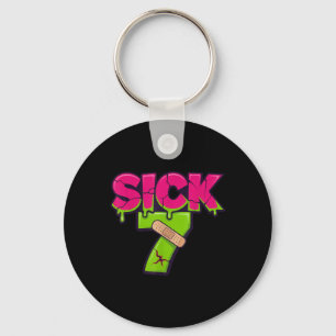Sick Seven Meme Tee Six Seven Fun Wordplay Drip  Keychain
