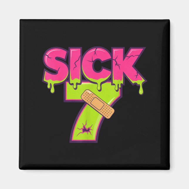 Sick Seven Meme Tee Six Seven Fun Wordplay Drip  Magnet (Front)