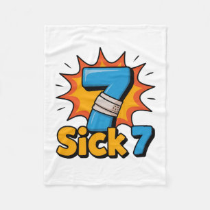 Sick Seven Meme Tee Six Seven Fun Wordplay  Fleece Blanket