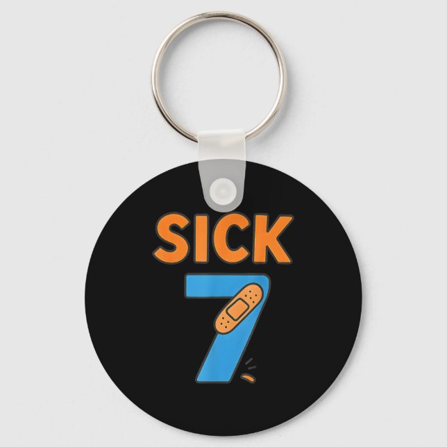 Sick Seven Meme Tee Six Seven Fun Wordplay  Keychain (Front)