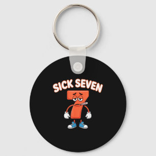 Sick Seven Meme Tee Six Seven Fun Wordplay Keychain