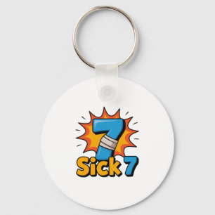 Sick Seven Meme Tee Six Seven Fun Wordplay  Keychain