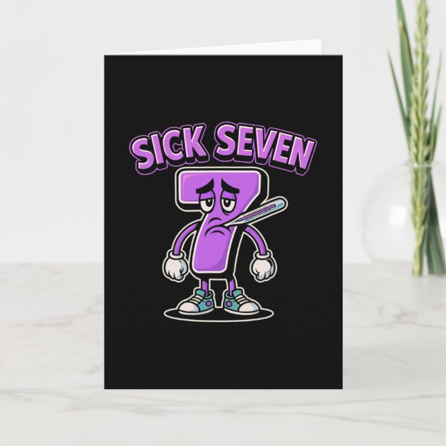 Sick Seven Meme Tee Six Seven Fun Wordplay Sick 7  Card (Front)