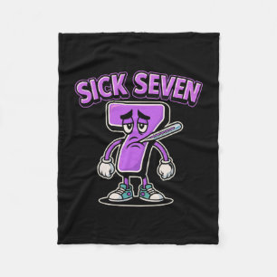 Sick Seven Meme Tee Six Seven Fun Wordplay Sick 7  Fleece Blanket
