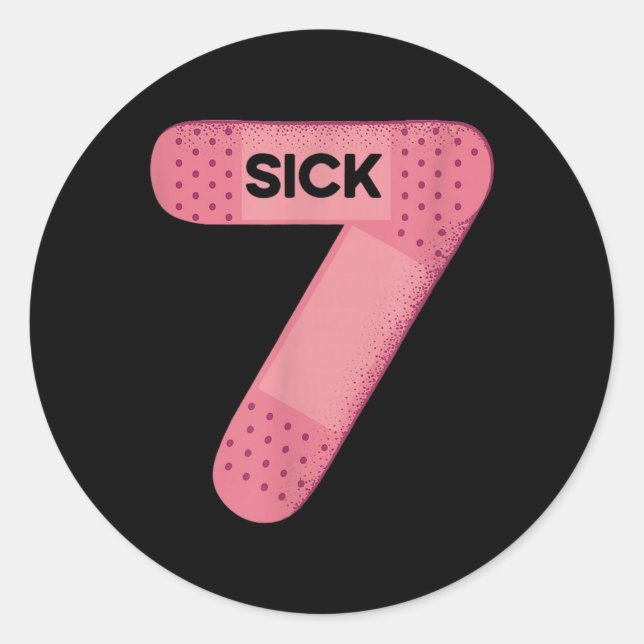 Sick Seven Meme Tee Six Seven Funny Wordplay  Classic Round Sticker (Front)