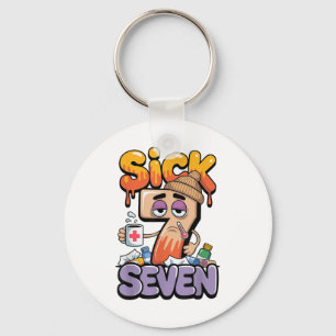 Sick Seven Six Seven 6 7 Funny 67 Gen Alpha Slang Keychain