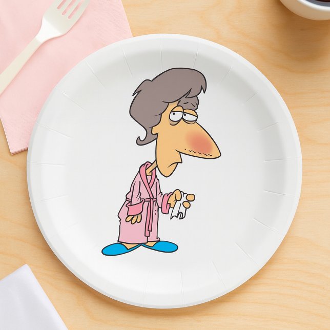 Sick Woman Paper Plate (Creator Uploaded)