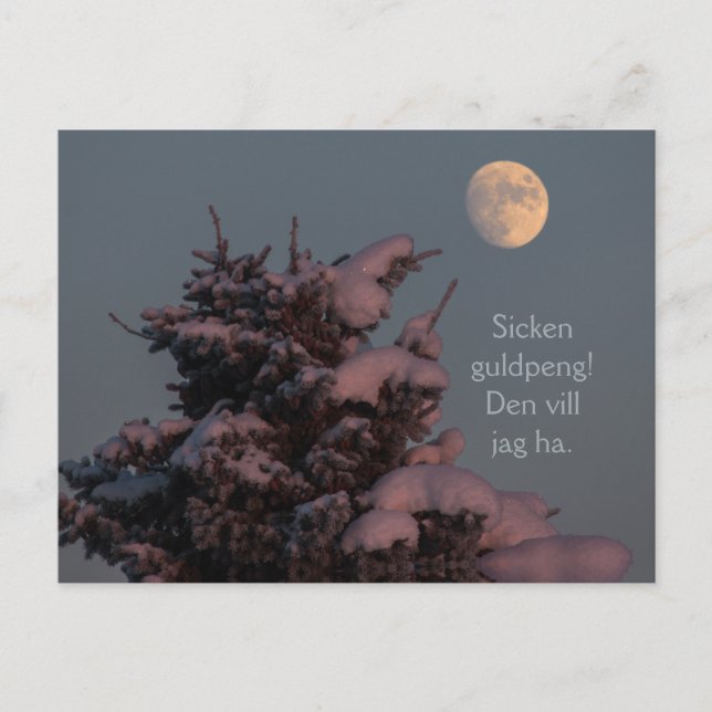 Sicken guldpeng! Grantrollet och månen CC0831 Postcard (Front)