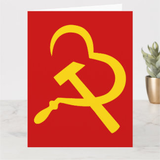 Sickle And Hammer, Heart, Love, Communism Card