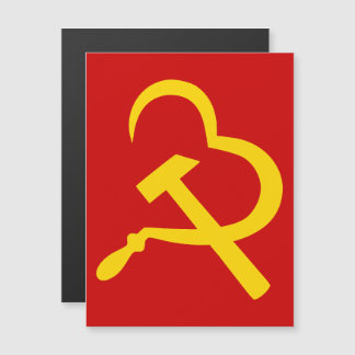 Sickle And Hammer, Heart, Love, Communism Magnetic Invitation